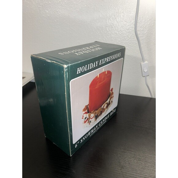 Holiday Expressions 6” Snowman Candle Base Holder Christmas Decor Gifts White - Picture 7 of 7